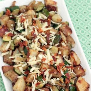 Zucchini Potato Hash with Bacon and Cheddar