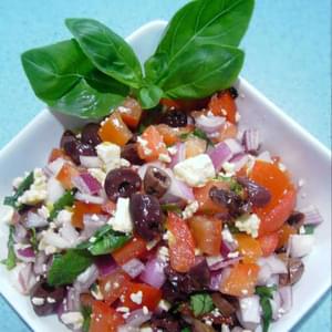 Tomato, Basil and Feta Cheese Salad recipe – 64 calories