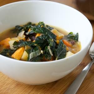 Vegan Kale and Roasted Vegetable Soup