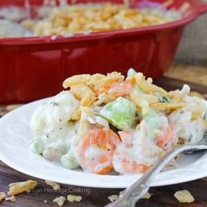Creamy Swiss Cheese Mixed Vegetable Casserole