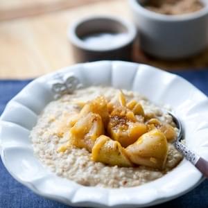 Steel-Cut Oats with Maple-Roasted Apples and Cheddar