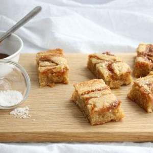 One Bowl Caramel Salted Blondies from Sweetphi
