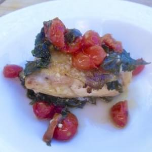 Baked Chicken Thighs with Spinach & Tomatoes