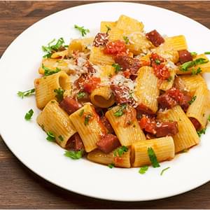 Rigatoni with Salami and Red Wine Sauce
