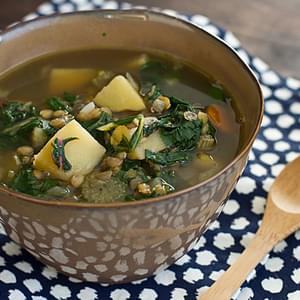Chard, Lentil & Potato Slow Cooker Soup