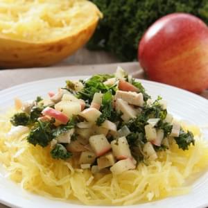 Spaghetti Squash with Chicken, Apples & Kale