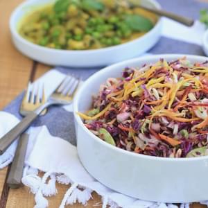 Red and Green Cabbage Salad with Lemon Mustard Seed Dressing
