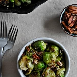 Pan Roasted Brussels Sprouts with Brown Butter and Toasted Pecans