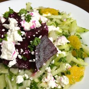 Fennel Slaw with Roasted Beets and Goat Cheese