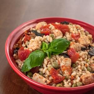 Skillet Chicken with Orzo and Tomatoes