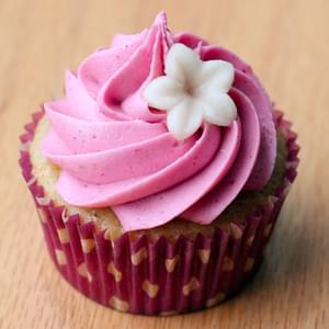 Vanilla Almond Cupcakes with Blackberry Buttercream