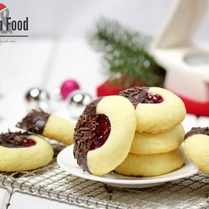 Berry and Chocolate Thumbprint Cookies