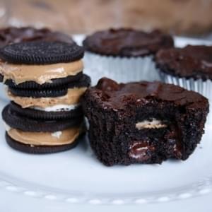 Oreo-Peanut Butter Brownie Cups