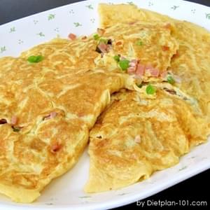 Bell Pepper Ham Cheesy Omelet (for Atkins Diet Phase 1)