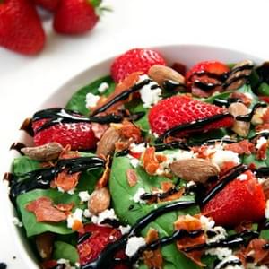 Goat Cheese, Strawberry and Prosciutto Salad with Balsamic Vinaigrette