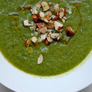 Chilled Grilled Zucchini Soup with Watercress, Dill and Lemon Zest
