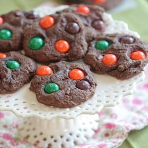 Chocolate Pumpkin Spice M and M Cookies