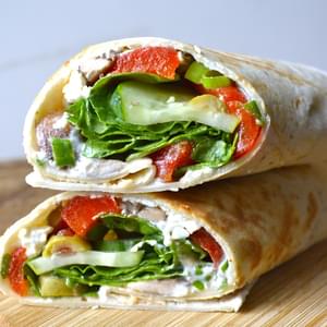 Greek Salad Wraps with Roasted Red Peppers