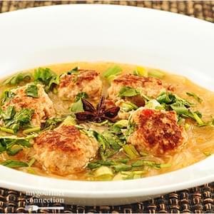 Chicken Meatball Soup With Vietnamese Flavors