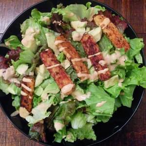 Protein-packed Post-Workout Recovery Salad with Avocado, Tempeh, & Tangy Tahini Lime Dressing