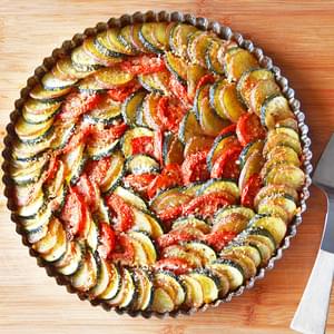 Zucchini, Potato and Tomato Casserole {Vegan}
