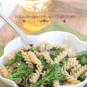 Broccolini, Spinach and Garlic Pasta