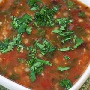 Crockpot Recipe for Vegetarian Black Bean and Tomatillo Soup with Lime and Cilantro
