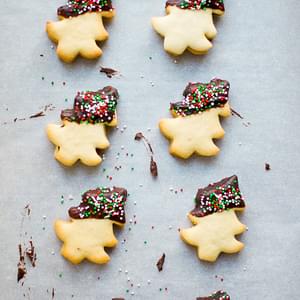 Christmas Tree Chocolate Dipped Cookies
