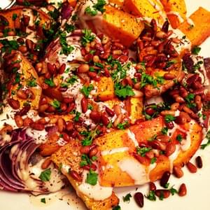 Roasted Butternut Squash and Red Onion with Tahini and Za’atar