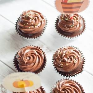 Fudgy Triple Chocolate Cupcakes