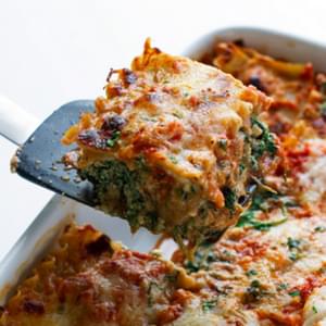 Skinny Mushroom Spinach Lasagna