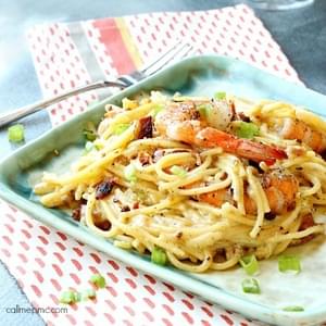 Shrimp Spaghetti Carbonara + Wine Pairing