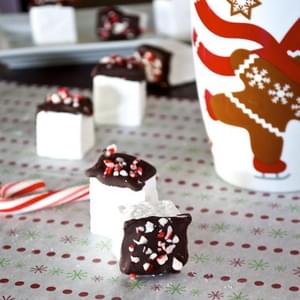 Homemade Marshmallows with Chocolate and Peppermint