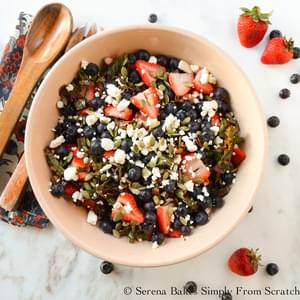 Kale Strawberry Blueberry Salad With Champagne Vinaigrette