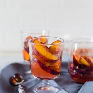 Chilled Peaches In Wine