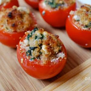 Spinach & Feta Stuffed Tomatoes for #tomatolove