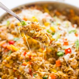 One Pot Spicy Taco Rice Skillet