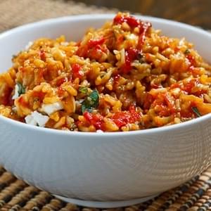 Roasted Red Pepper and Feta Rice