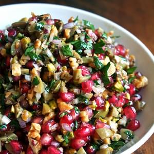 Green Olive, Walnut & Pomegranate Salad; Thanksgiving Day Recap