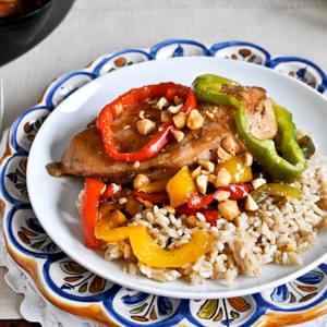 Skillet Chicken with Peppers and Peanuts