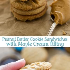 Peanut Butter Sandwich Cookies with Maple Cream Filling