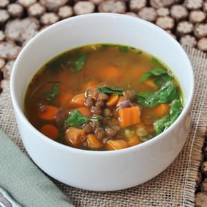 Spinach, Carrot, and Lentil Soup