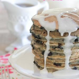 Iced Blueberry Crumble Pancakes