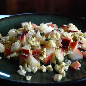 Scrambled Eggs with Apples, Sage and Swiss