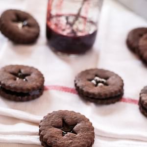 Chocolate Linzers with Berry Wine Jam