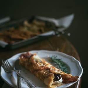 Grape Crepes With Brie And Bacon