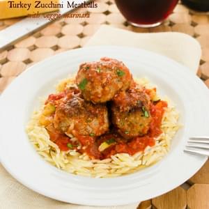 Turkey Zucchini Meatballs with Veggie Marinara {Slow Cooker}