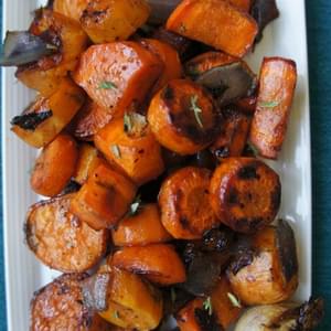 Sweet Potatoes and Carrots with Apple Cider and Thyme