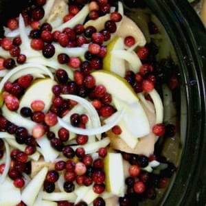 Crockpot Chicken with Butternut Squash, Pears and Cranberries