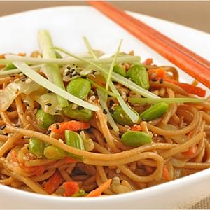 Sesame Noodles with Crisp Cabbage and Edamame